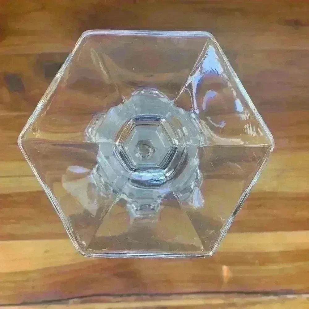 Clear And Frosted Crystal Candlestick/Candle Stick Holder Sudety Made In Poland